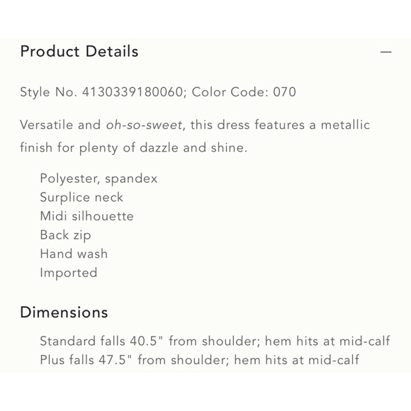 Anthropologie Kari Metallic Midi Dress Gold NWT SZ 2X - Picture 15 of 15